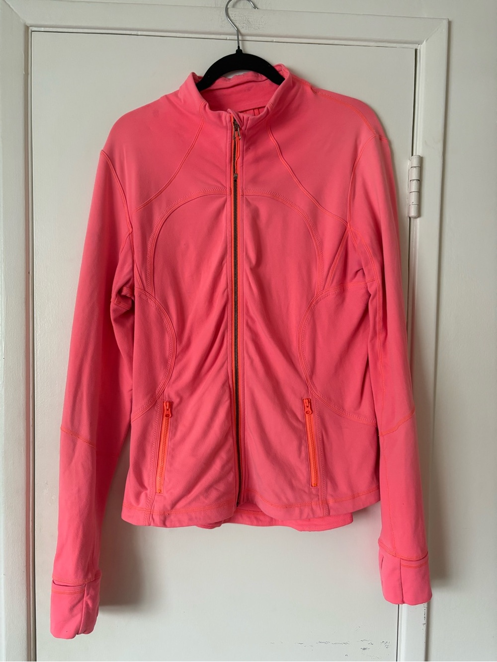 lululemon Forme Pop Orange Coral Jacket Size 12
